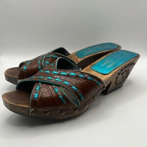 Donald J. Pliner Western Couture slide sandals vintage
